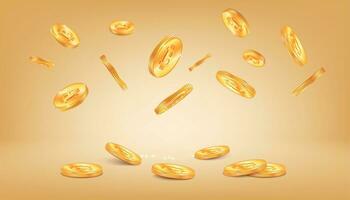 Flying Coins Realistic Composition vector