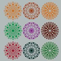 Ornament round set with mandala. Geometric circle element made in vector. Perfect set for any other kind of design vector