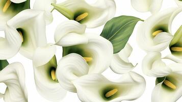 Calla Lily flower pattern background. Flower background texture. Generative AI photo