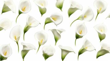 Calla Lily flower pattern background. Flower background texture. Generative AI photo