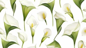Calla Lily flower pattern background. Flower background texture. Generative AI photo