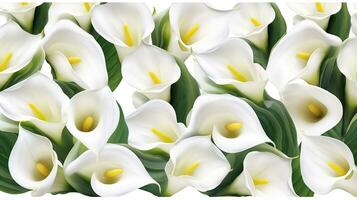 Calla Lily flower pattern background. Flower background texture. Generative AI photo