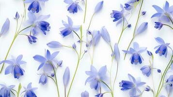 Bluebell flower pattern background. Flower background texture. Generative AI photo