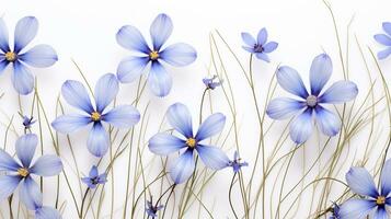 Blue Eyed Grass flower pattern background. Flower background texture. Generative AI photo