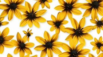 Black-Eyed Susan flower pattern background. Black-Eyed Susan flower background texture. Generative AI photo