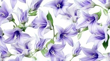 Bellflower pattern background. Bellflower background texture. Generative AI photo