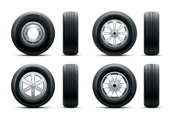 Wheel Tire Realistic Set