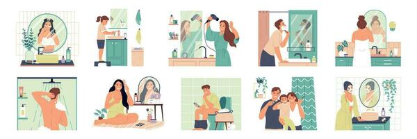 Daily Hygiene Routine Set vector