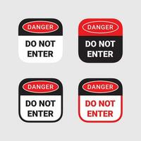 Danger do not enter. Prohibition signs. Notice do not enter. Vector scalable graphics