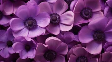 anemone flower pattern background. Flower background texture. Generative AI photo