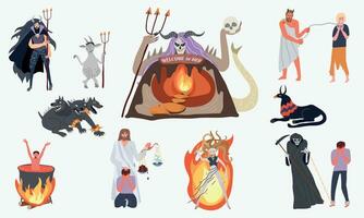 Hell Underworld Icon Set vector