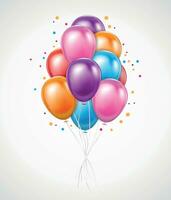 Bunch Of Balloons Realistic Illustration vector