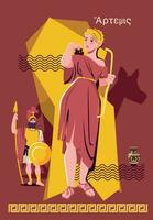 Olympian Gods Flat Collage Poster vector
