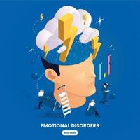 Emotional Disorders Isometric Background vector