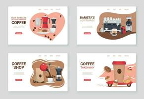 Barista Coffee Flat Set vector