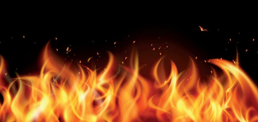 Realistic Colored Flame Fire Concept