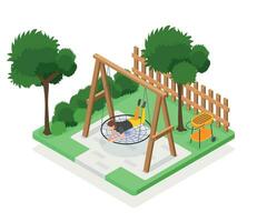 Man On Swing Composition vector