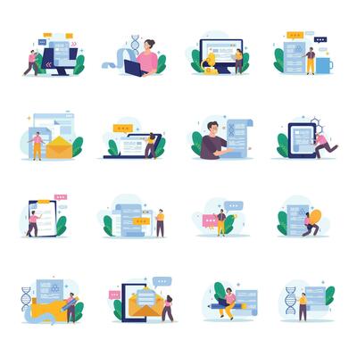 Scientific Articles Writing Icons