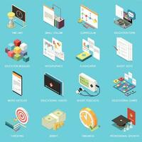 Microlearning Isometric Set vector