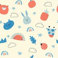 Seamless patterns, hand-drawn style used for fabric, textile, print, background and decorative wallpaper vector