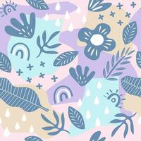 Seamless patterns, hand-drawn in floral style used for fabric, textile, print, background and decorative wallpaper vector