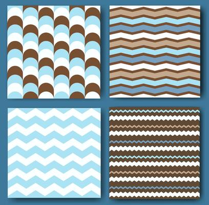 Set of simple geometric patterns used for fabric, textile, print, background and decorative wallpaper