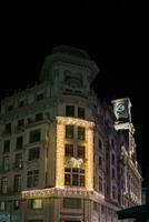 Building in Oviedo with christmas decoration. Ribbon photo