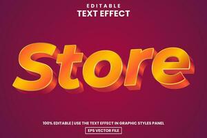 Orange store modern futuristic text style editable text effect template vector