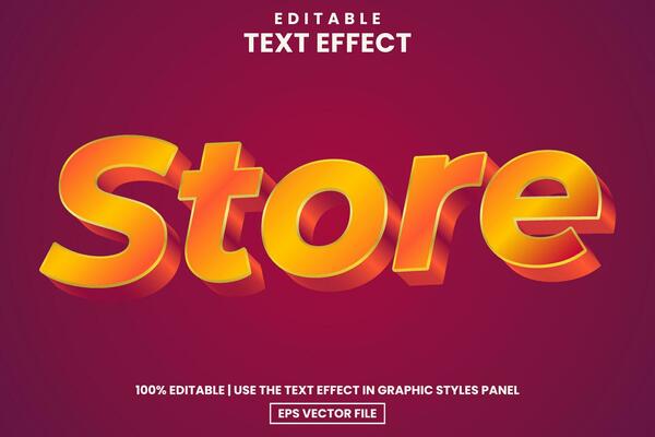 Orange store modern futuristic text style editable text effect template