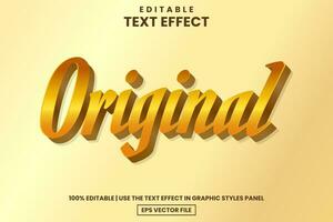 3D luxury golden original text style editable text effect template vector