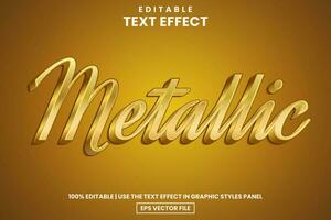 Luxury golden metallic text style editable text effect template vector