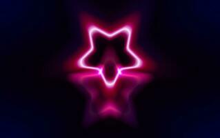 abstract star illustration with neon style on dark background. vector