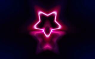 abstract star illustration with neon style on dark background. vector