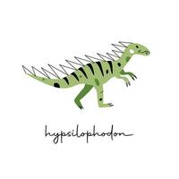 Flat hand drawn vector illustration of  hypsilophodon dinosaur