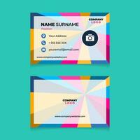 Abstract Geometric Name Card Design for Business or Company vector