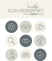 Linestyle Icon Design Set Optical vector