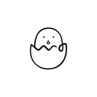 Hatching Chick Line Style Icon Design vector