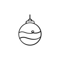 Christmas Ball Line Style Icon Design vector