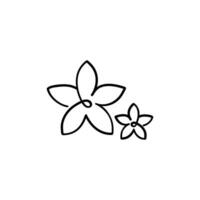 diseño de icono de estilo de línea floral vector