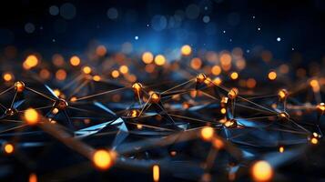 abstract network of lights and dots. photo