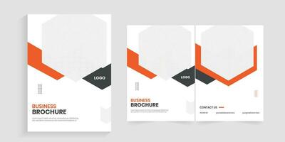 New two folded corporate marketing brochure, company profile, and pamphlet template vector