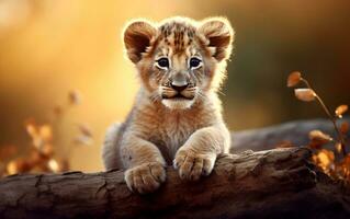 lion in wildlife photo