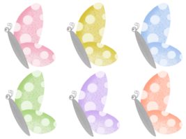 Pastel color butterfly cartoon png