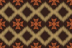 Ethnic Ikat fabric pattern geometric style.African Ikat embroidery brown Ethnic oriental pattern brown background. Abstract,vector,illustration.Texture,wallpaper,frame,decoration,carpet,motif. vector