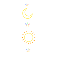 zon en maan icoon tatoeëren schattig png