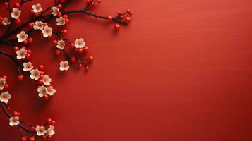 Chinese holiday background with flowers photo