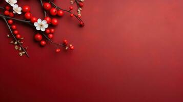 Chinese holiday background with flowers photo