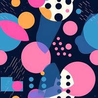 een kleurrijk abstract patroon met dots en cirkels png