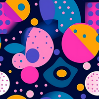 een kleurrijk abstract patroon met dots en cirkels png