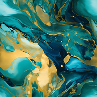 abstract painting with gold and teal colors png